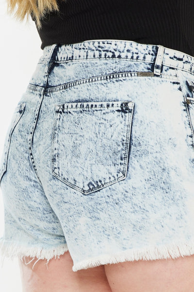 Distressed High Waist Denim Shorts