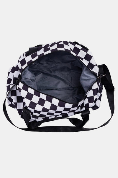 MCheckered Multi-Pocket Travel Bag