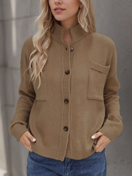 Button Up Long Sleeve Cardigan