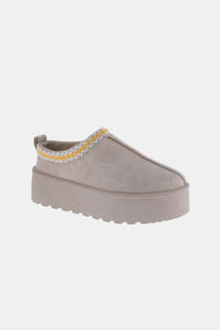 Platform Embroidered Trim Slip-On