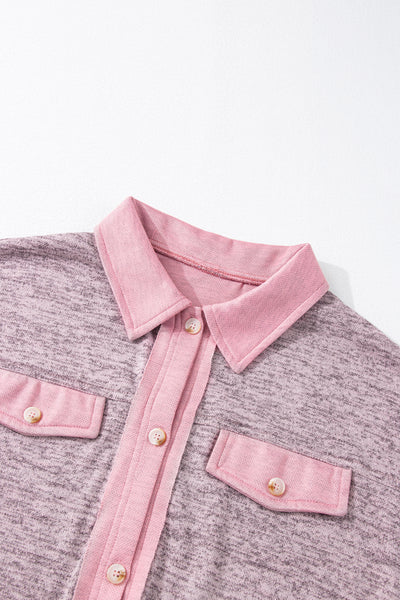 Contrast Trim Button Up