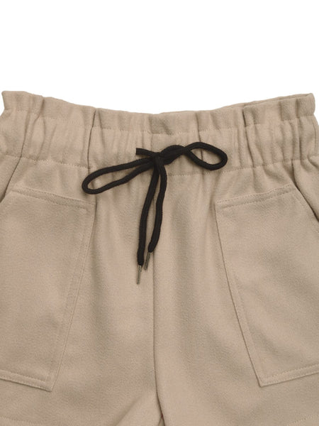 Frill Drawstring Shorts with Pockets