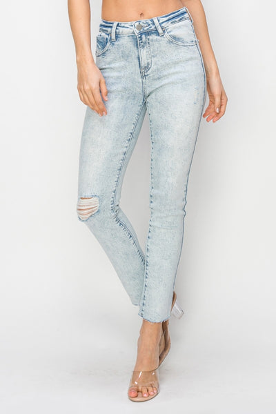 High Rise Distressed Skinny Jeans