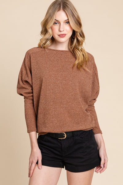 Drop Shoulder Long Sleeve Knit