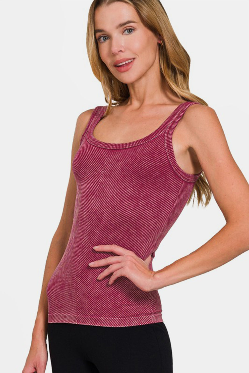 Ribbed Scoop Neck Tank