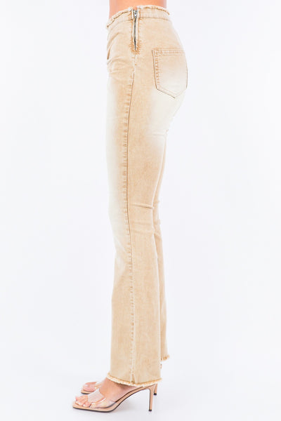 V-Cut Ruched Flare Pants