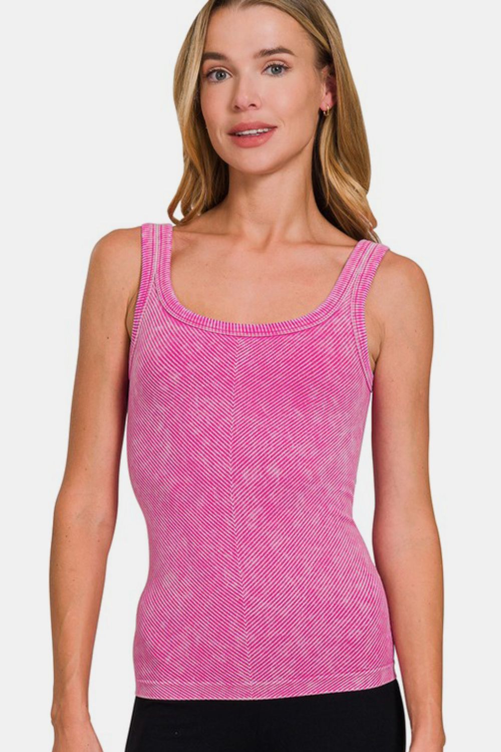 Ribbed Scoop Neck Tank