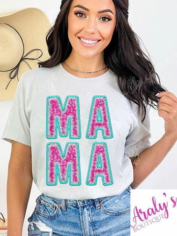 *Preorder* Mama Faux Silver tee