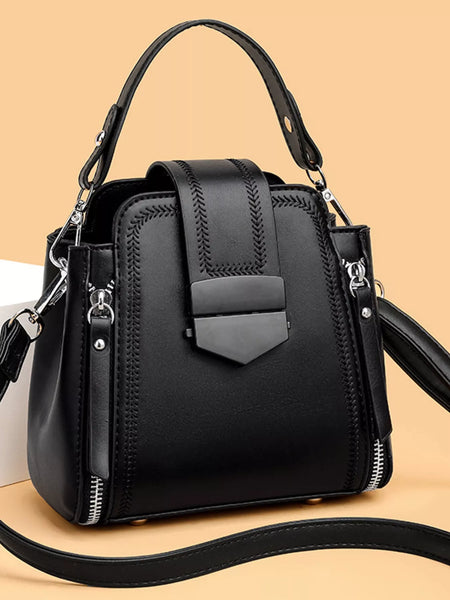 Leather Bucket Crossbody Bag