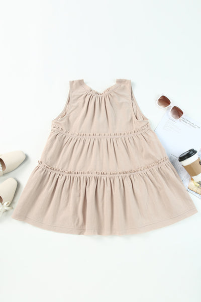 Tiered Frill Tie Neck Tank