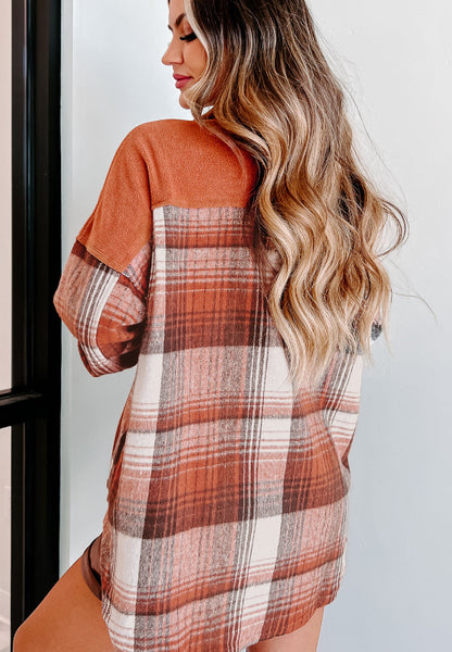 Plaid Button Up Long Sleeve Jacket