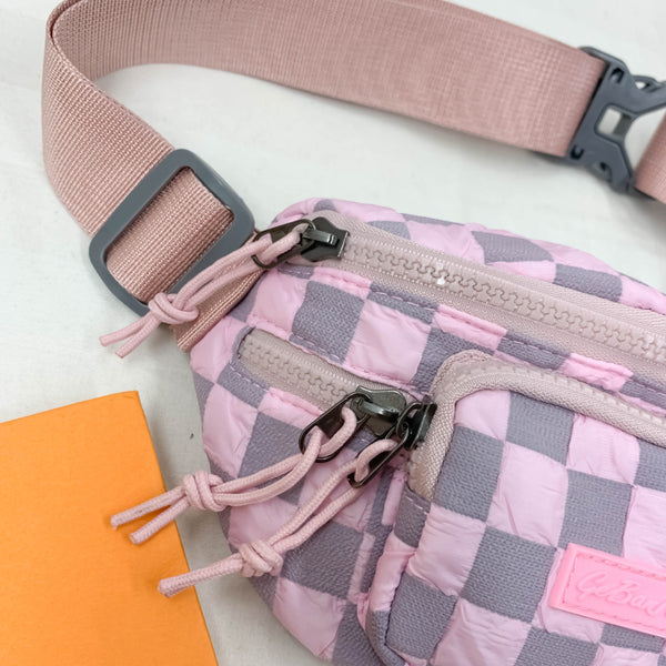 *DoorBuster* Checkered Adjustable Strap Nylon Crossbody Bag