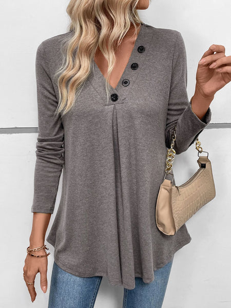 V-Neck Long Sleeve T-Shirt