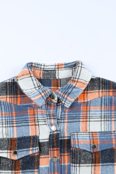 Plaid Collared Neck Long Sleeve