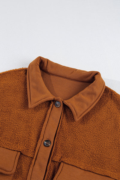 Pocketed Collared Neck Dropped Shoulder