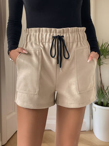 Frill Drawstring Shorts with Pockets