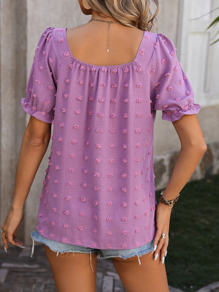 Dot Short Sleeve Blouse