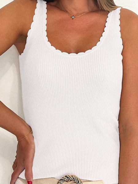 Scoop Neck Wide Strap Knit Tank