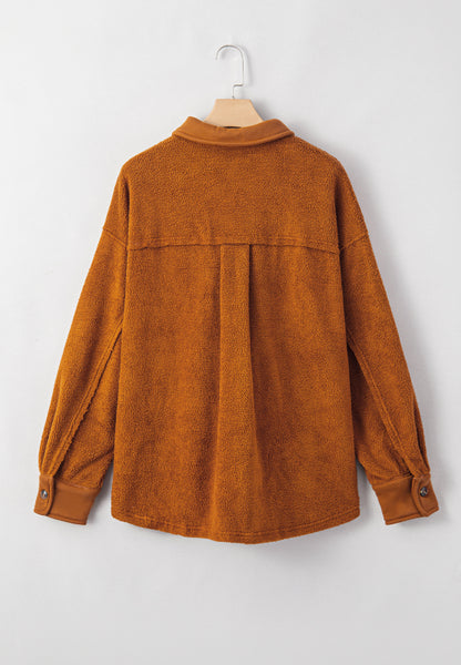 Pocketed Collared Neck Dropped Shoulder