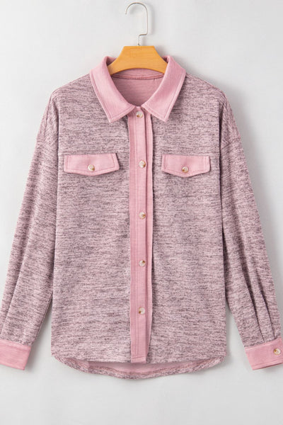 Contrast Trim Button Up