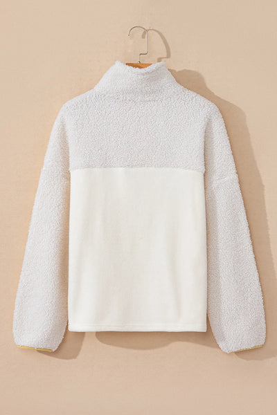 Mock Neck Long Sleeve Sherpa Sweatshirt