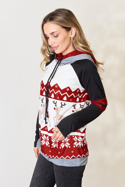 *Doorbuster* Christmas Drawstring Long Sleeve Hoodie