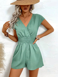 Tied Surplice Short Sleeve Romper