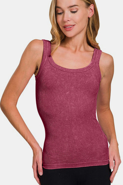 Ribbed Scoop Neck Tank