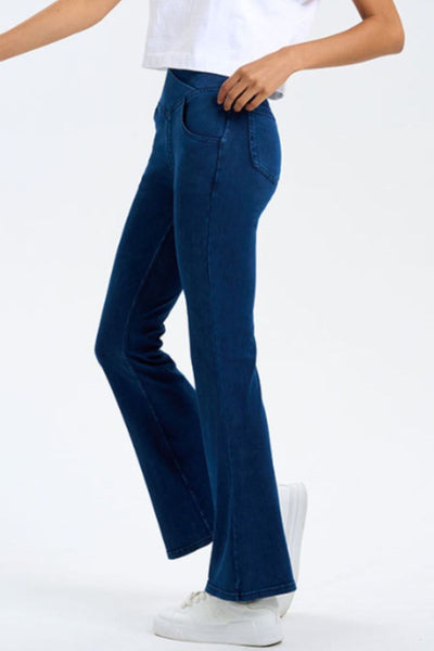 Pocketed Highly Stretchy Bootcut Jeans