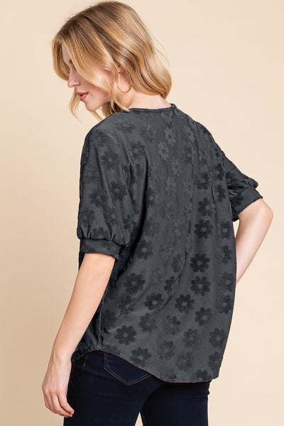 Textured Floral Pattern Top