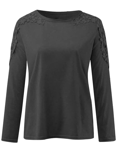 Full Size Cutout Round Neck Long Sleeve T-Shirt