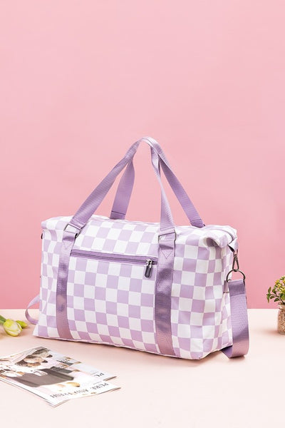 MCheckered Multi-Pocket Travel Bag