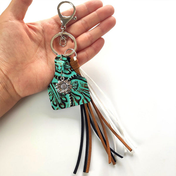 *Doorbuster* Turquoise Fringe Detail Key Chain