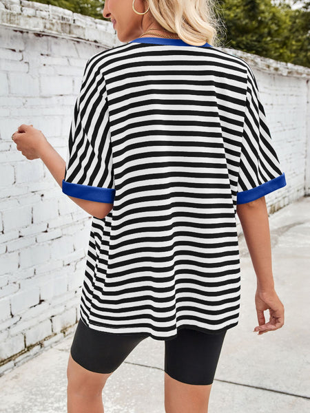 Striped Round Neck Half Sleeve T-Shirt