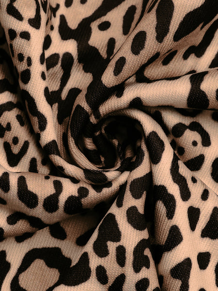 Leopard Open Front Long Sleeve Jacket