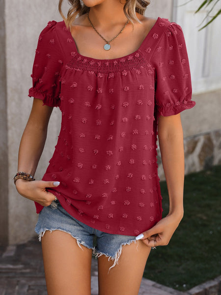 Dot Short Sleeve Blouse