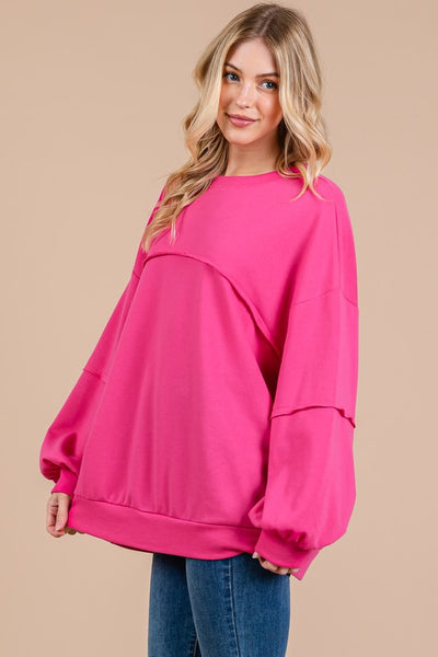 Exposed Seam Long Sleeve Sweatshirt