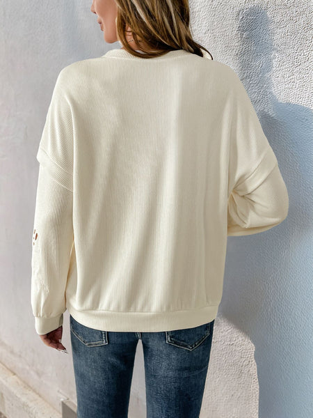 Cutout Round Neck Long Sleeve Sweatshirt