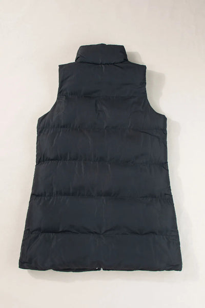 Pocketed Zip Up Vest Coat