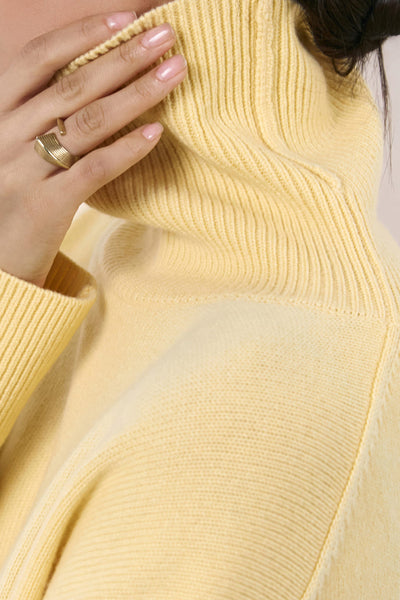 Turtleneck Long Sleeve Dropped Shoulder Sweater