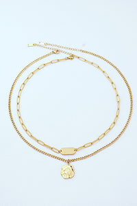 Gold-Plated Double-Layered Pendant Necklace
