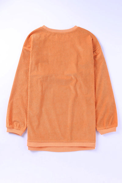 Star Round Neck Long Sleeve Oversize Sweatshirt