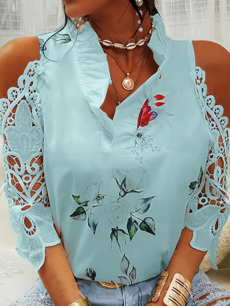 Lace Printed Half Sleeve Blouse