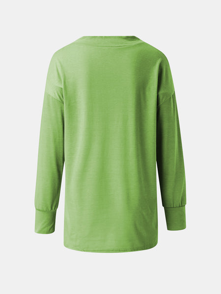 Full Size V-Neck Long Sleeve T-Shirt