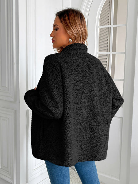 Zip Up Long Sleeve Fuzzy Jacket