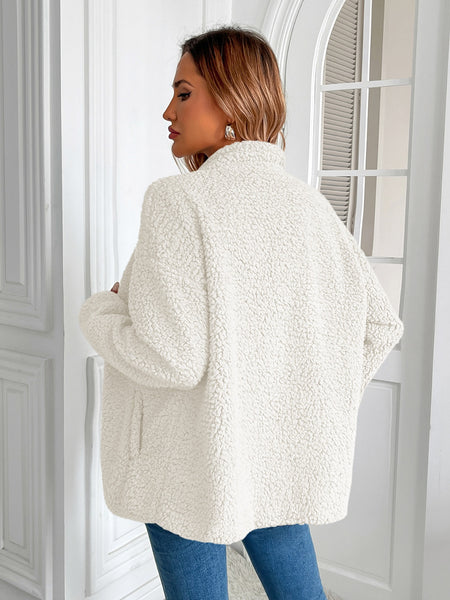 Zip Up Long Sleeve Fuzzy Jacket