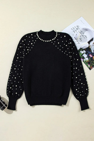 Detail Mock Neck Long Sleeve Sweater