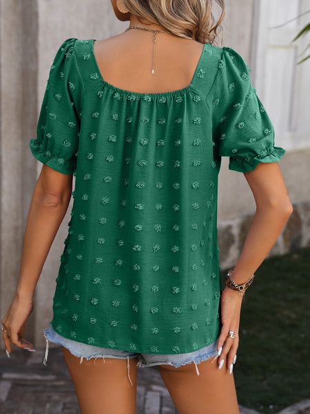 Dot Short Sleeve Blouse