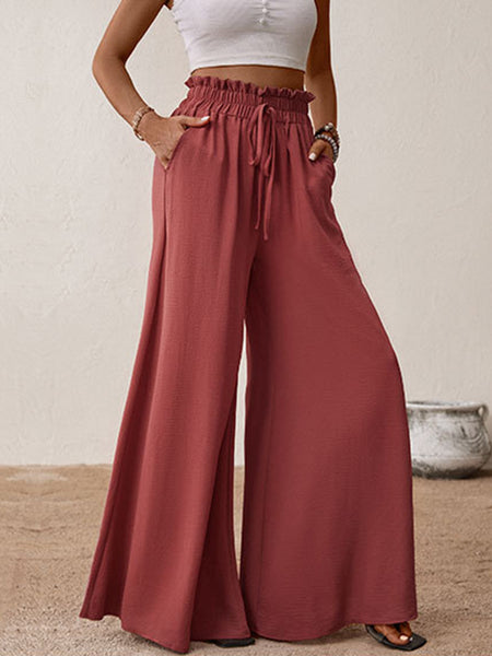 Frill Tied Wide Leg Pants