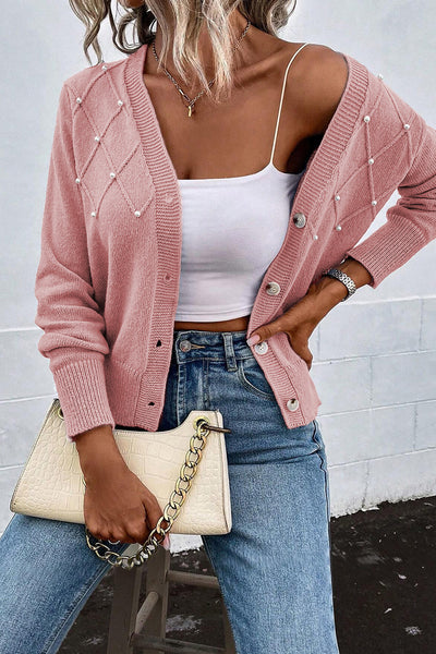 Trim Button Up Cardigan